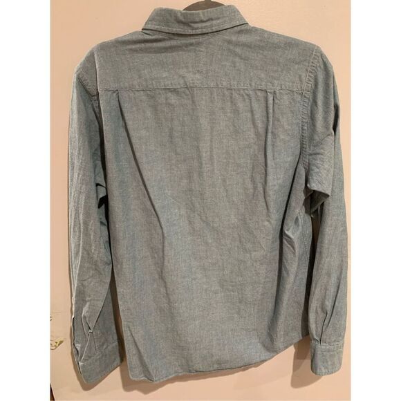 Blue Button Down Shirt-TRUMAKER Custom Cotton Long Sleeve EUC Large - Picture 6 of 6